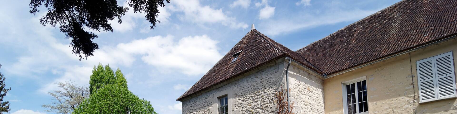 Loing river quay and water Mill in Nemours village
