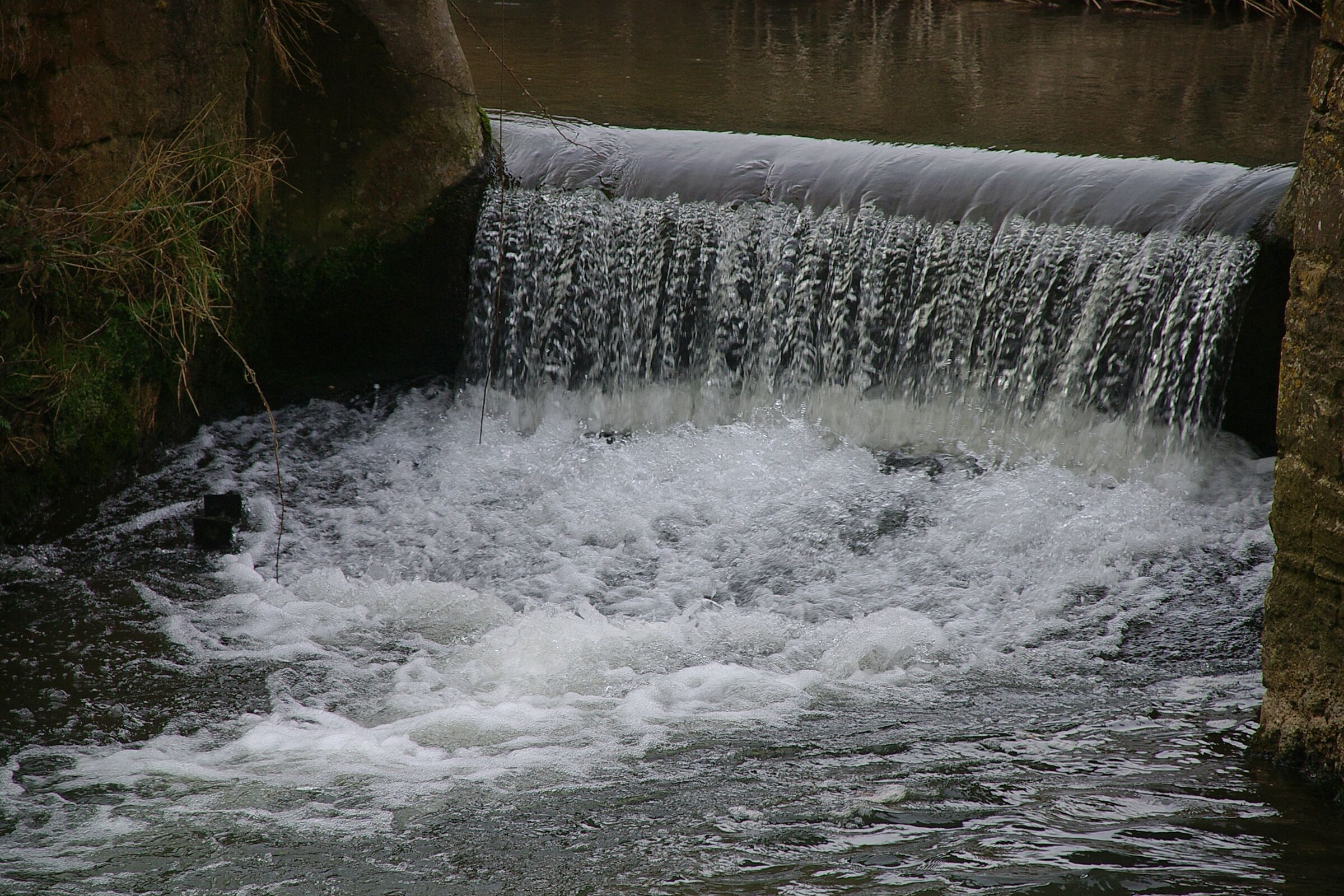 The weir on the River Chew in Pensford.