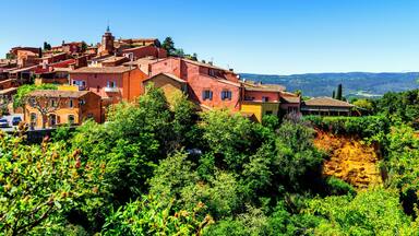 Roussillon village sunset view, Provence, France