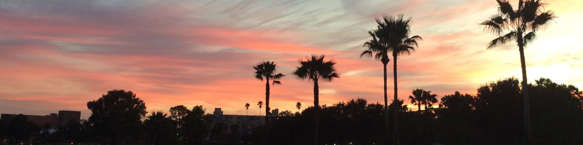 Beautiful sunset at the course