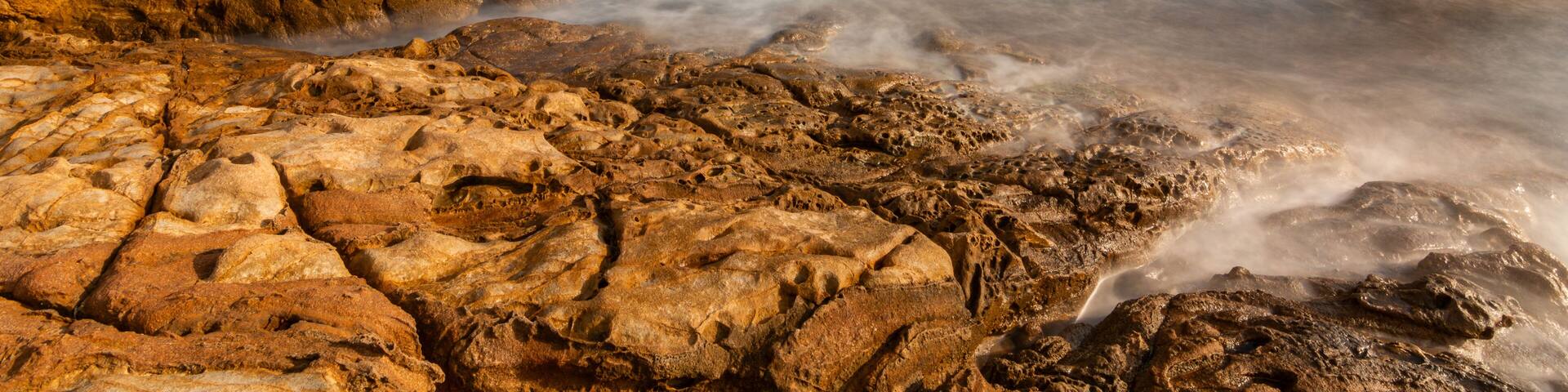 Red rocks coastline against the Mediterranean sea in south of France near Saint Tropez
