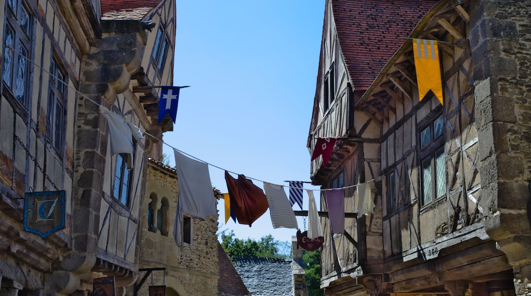 Les Epesses, France - September 8, 2018 : Life-size reproduction of a French medieval village in Puy du fou