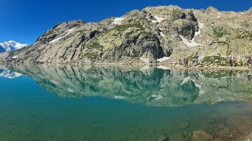 View Of Lac Blanc on a sunny summer morning, France