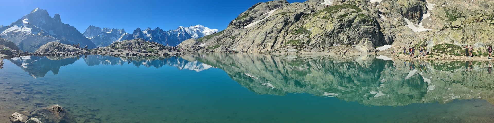 View Of Lac Blanc on a sunny summer morning, France