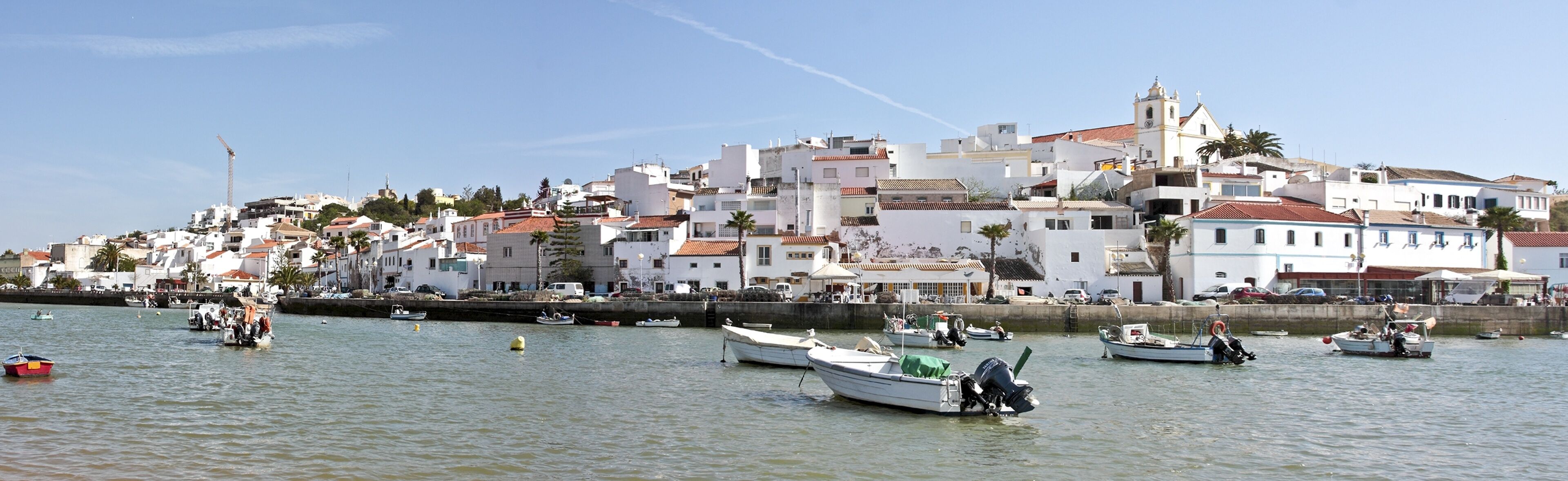 Panorama from Ferragudo in the Algarve in Portugal