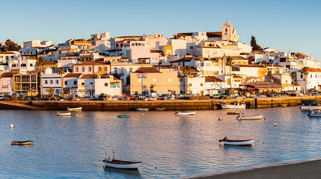 Panoramic of Ferragudo town at sunset, Algarve, Portugal
