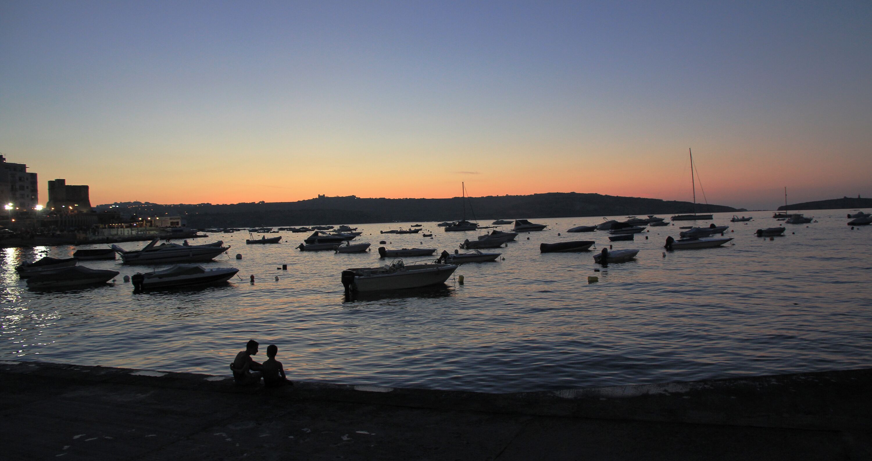 Evening image of Buġibba Harbour, Bugibba, St. Paul's Bay, Malta