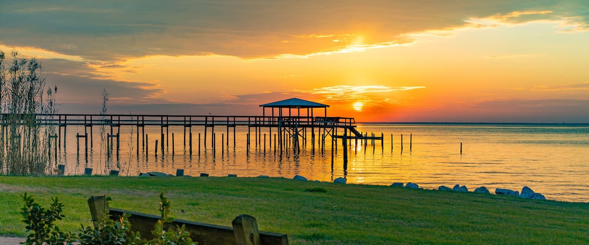 A Sunset View at Fairhope, Alabama Pier