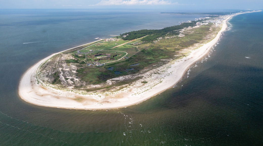 Aerial view of the historic Fort Morgan near Gulf Shores