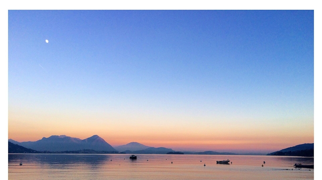 Sunset at Lake Maggiore, northern Italy, near the Swiss border. #waterlust #colorful