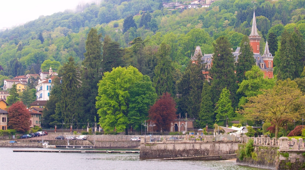 Baveno featuring a small town or village and a bay or harbor