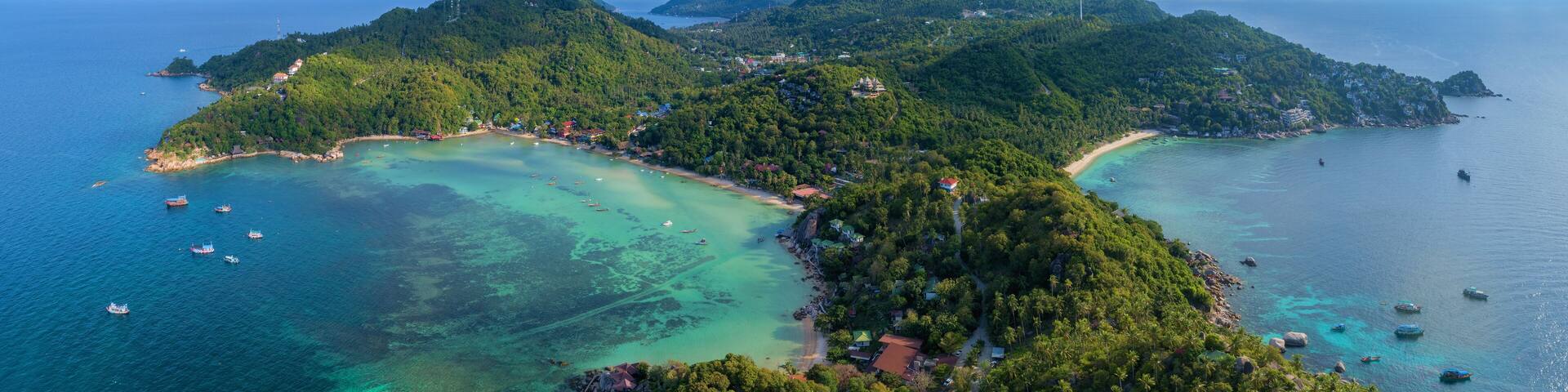View on top tropical island in the sea