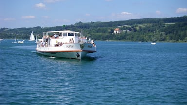 MS Thurgau arrives at Steckborn (Switzerland).