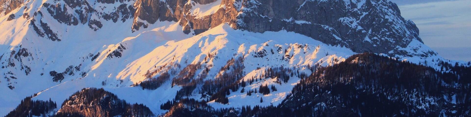 đKitzbĂŒhel, Austria
We packed all of our luggage onto our backs and skied up and down a mountain to and from our hotel. It was well worth this view!