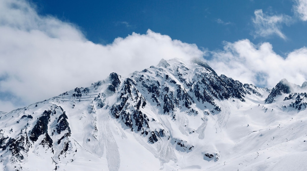 Vue from La Mongie ski resort, mountain in French Pyrenees, France