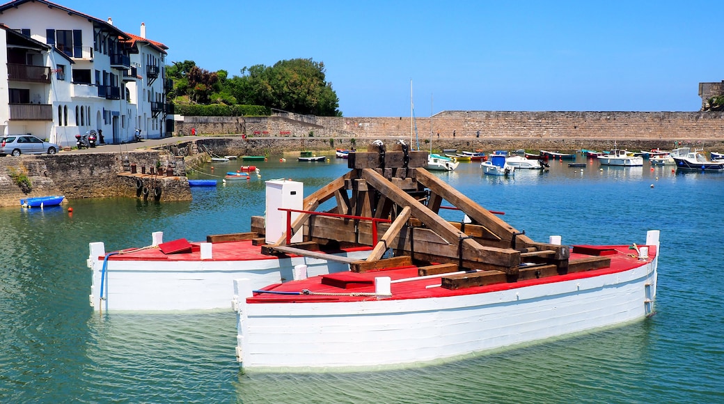 In Urrugne, in the port of Socoa, in the Basque Country, this curious boat is used to transport huge blocks of stone used to build or maintain the dikes that protect the bay of Saint-Jean-de-Luz