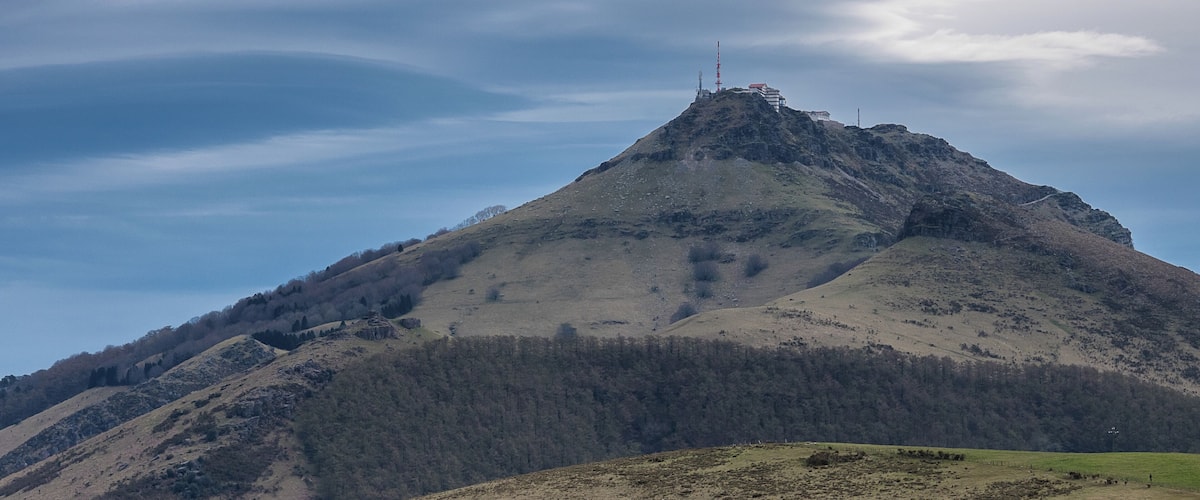 Summit of Larrun (La Rhune) as seen from Col d'Ibardin. Basque Country, France
