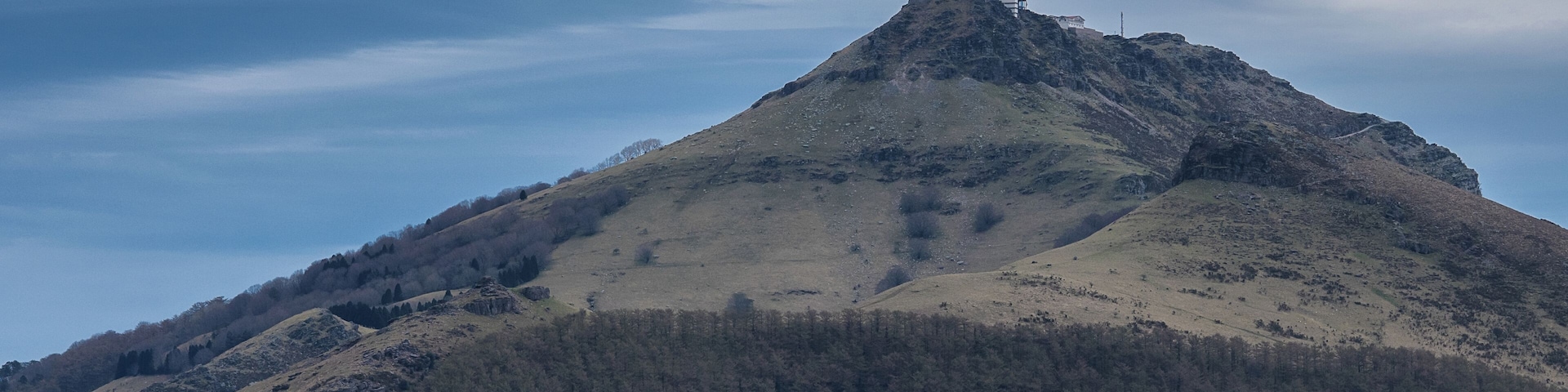 Summit of Larrun (La Rhune) as seen from Col d'Ibardin. Basque Country, France