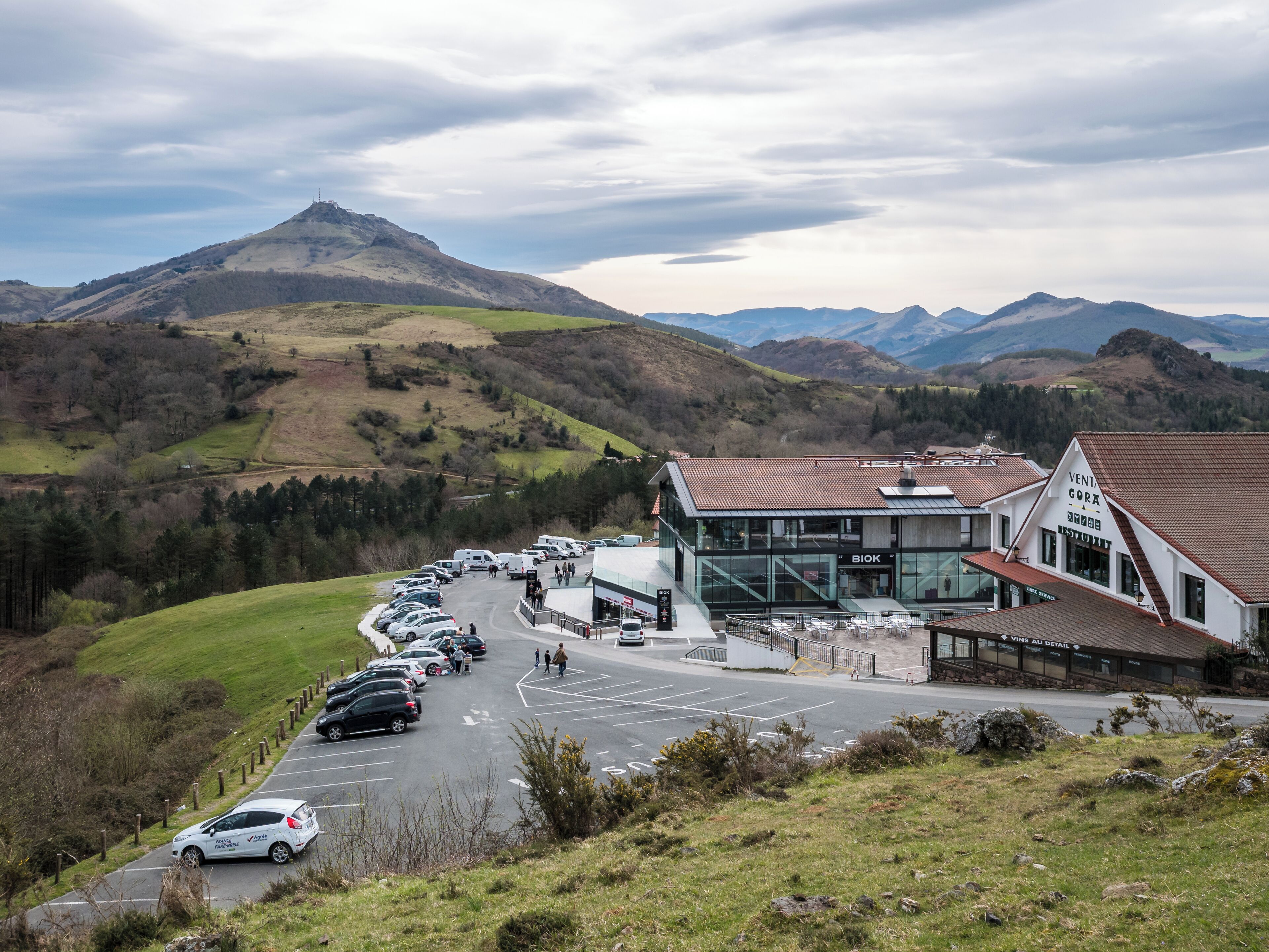 Shops at Col d'Ibardin. Navarre, Spain