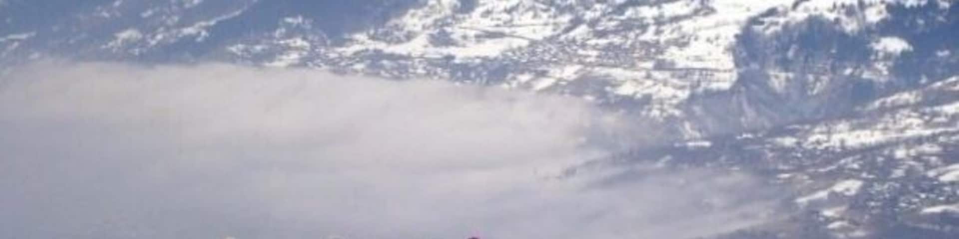 The slopes of Les Arc, narrow round the sides of the mountain but epic views in the #snow