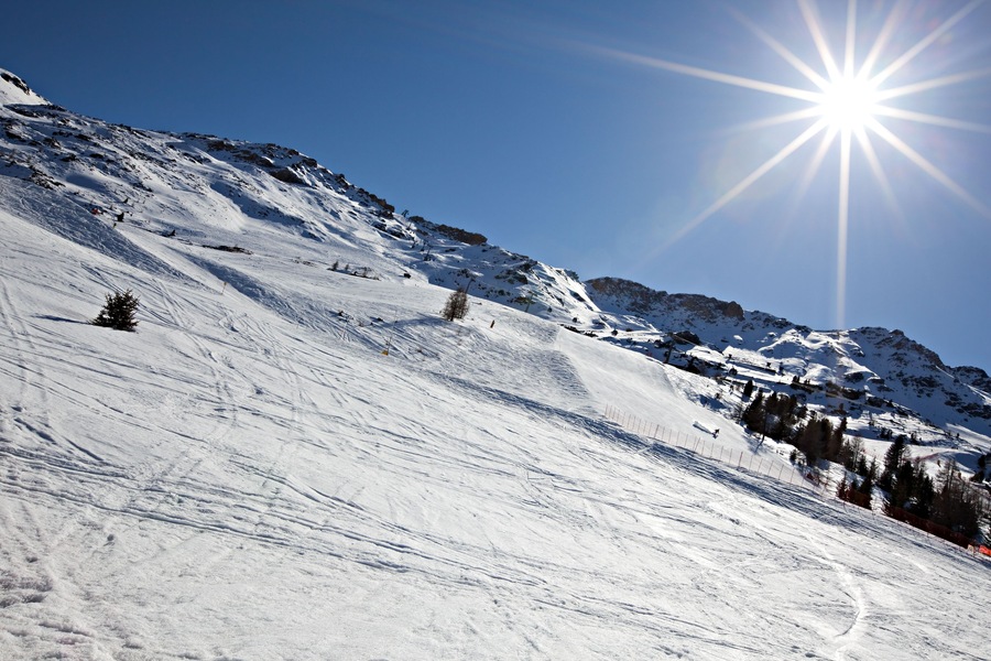 skiing area in santa caterina valfurva / italy