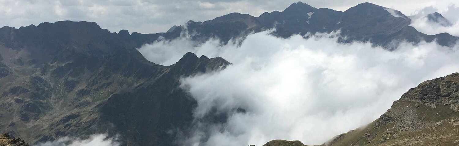 Above the clouds, amazing views. That’s France in the distance.