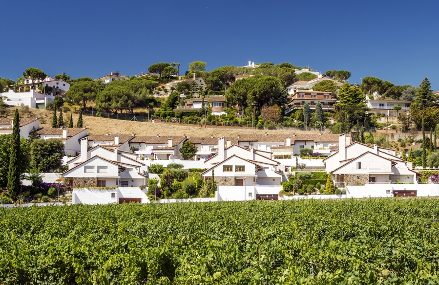Alella mountains in Barcelona, Spain on a sunny day