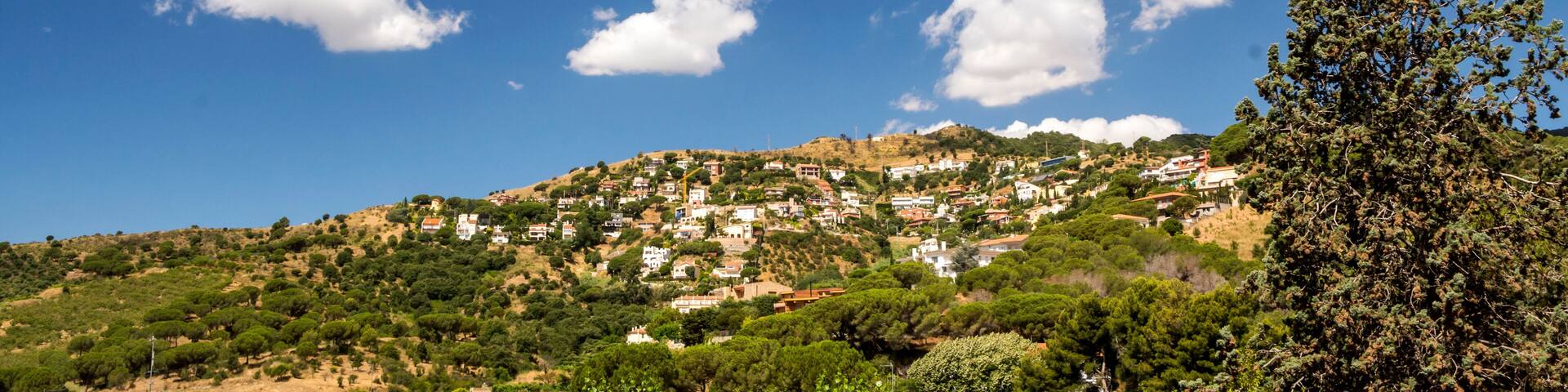 Alella mountains in Barcelona, Spain on a sunny day