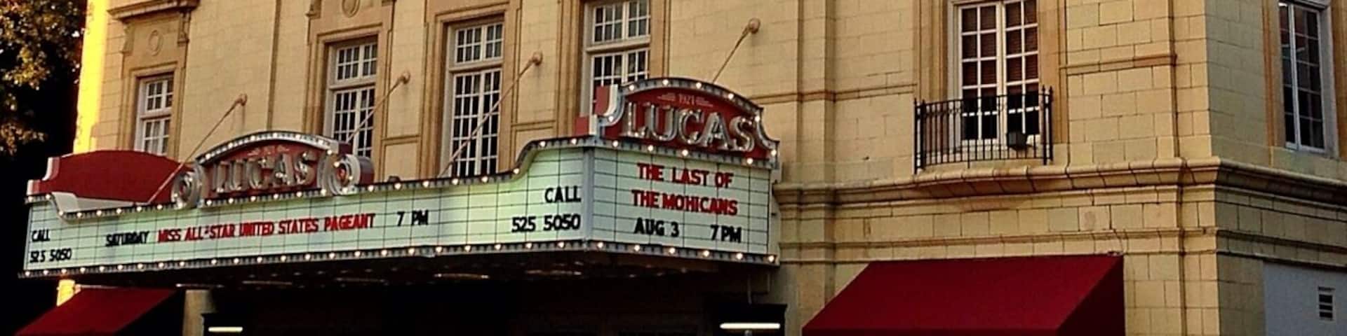 The majestic historic Lucas Theatre opened in 1921 to a sold-out viewing of the film "Camille."
Designed by architect C. K. Howell for Arthur M. Lucas, a leading theatre entrepreneur, the four-story terra cotta, concrete and steel building was originally designed for silent movies and vaudeville performances. The ornate exterior is matched by an elegant interior in the Adamesque style, with Italian marble stairways, Wedgewood inspired colors and gold leaf accents, all restored to their original beauty. A 40-foot wide ceiling dome greatly adds to the splendor of the building.