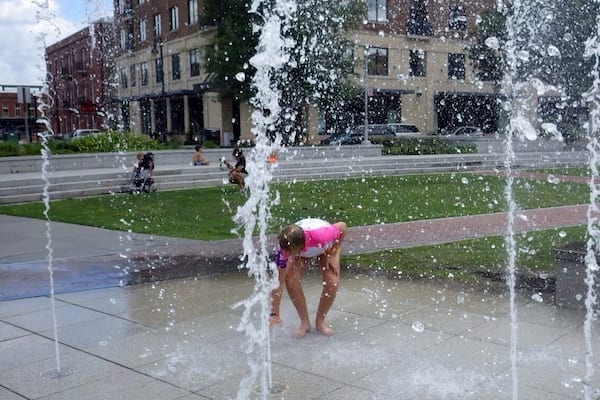 Come play in the fountain it's a very popular place to come cool down. #kidsfun