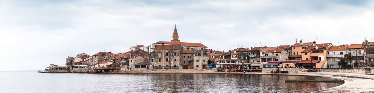 Panoramic view of beautiful city Umago Croatia