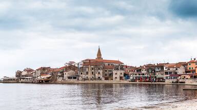 Panoramic view of beautiful city Umago Croatia