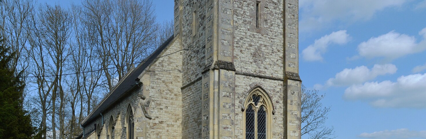 A view of All Saints Church, Dogmersfield from the south-east.