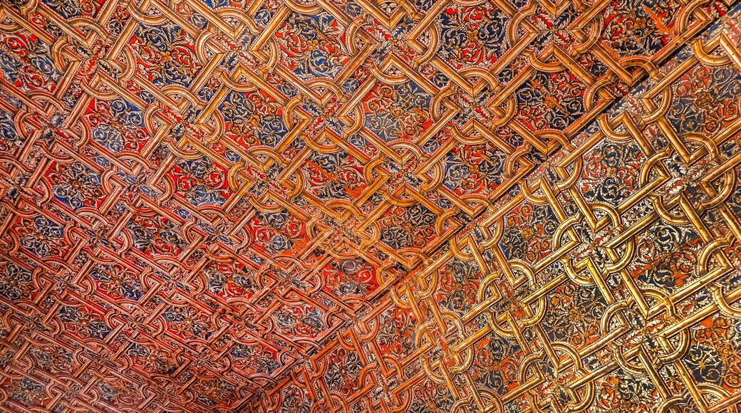Mudejar Ceiling, Chapter House, Monastery of Saint Clare, 14th Century Gothic Style, Spanish Historical Heritage, Medina de Pomar, Las Merindades, Burgos, Castilla y León, Spain, Europe