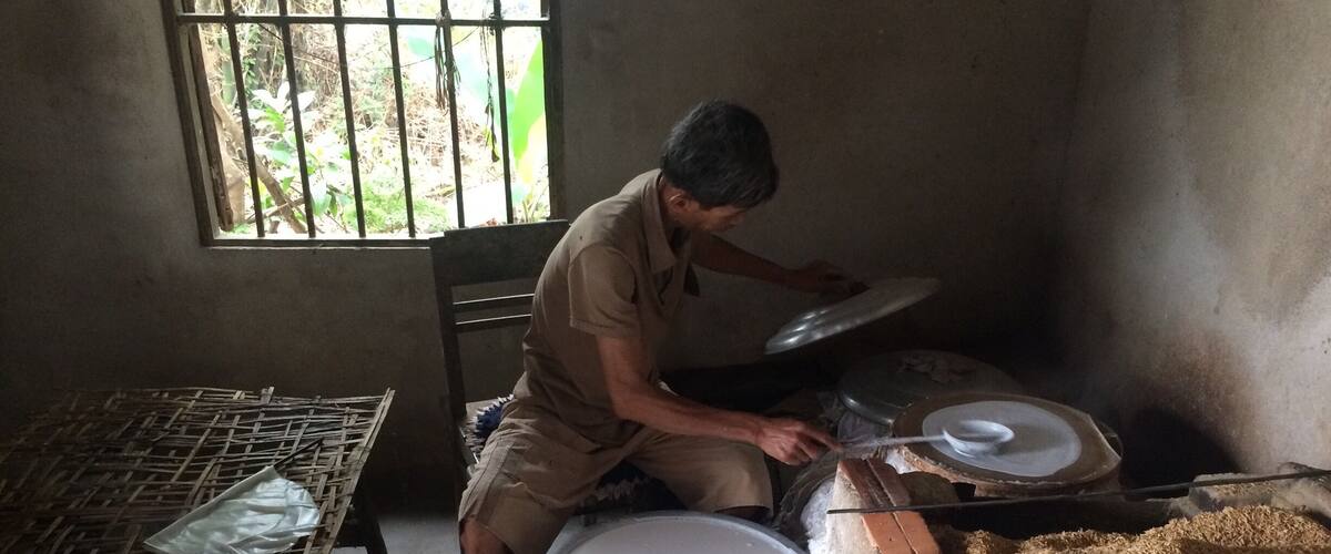 Cam Kim Island was a very interesting outing. We were invited off the street into a ladies home to show us how to make rice noodles. We each had a go at it. Good fun