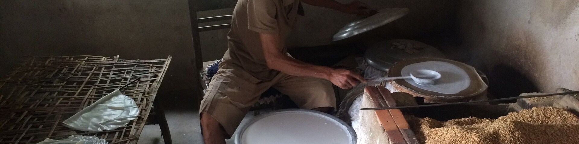 Cam Kim Island was a very interesting outing. We were invited off the street into a ladies home to show us how to make rice noodles. We each had a go at it. Good fun