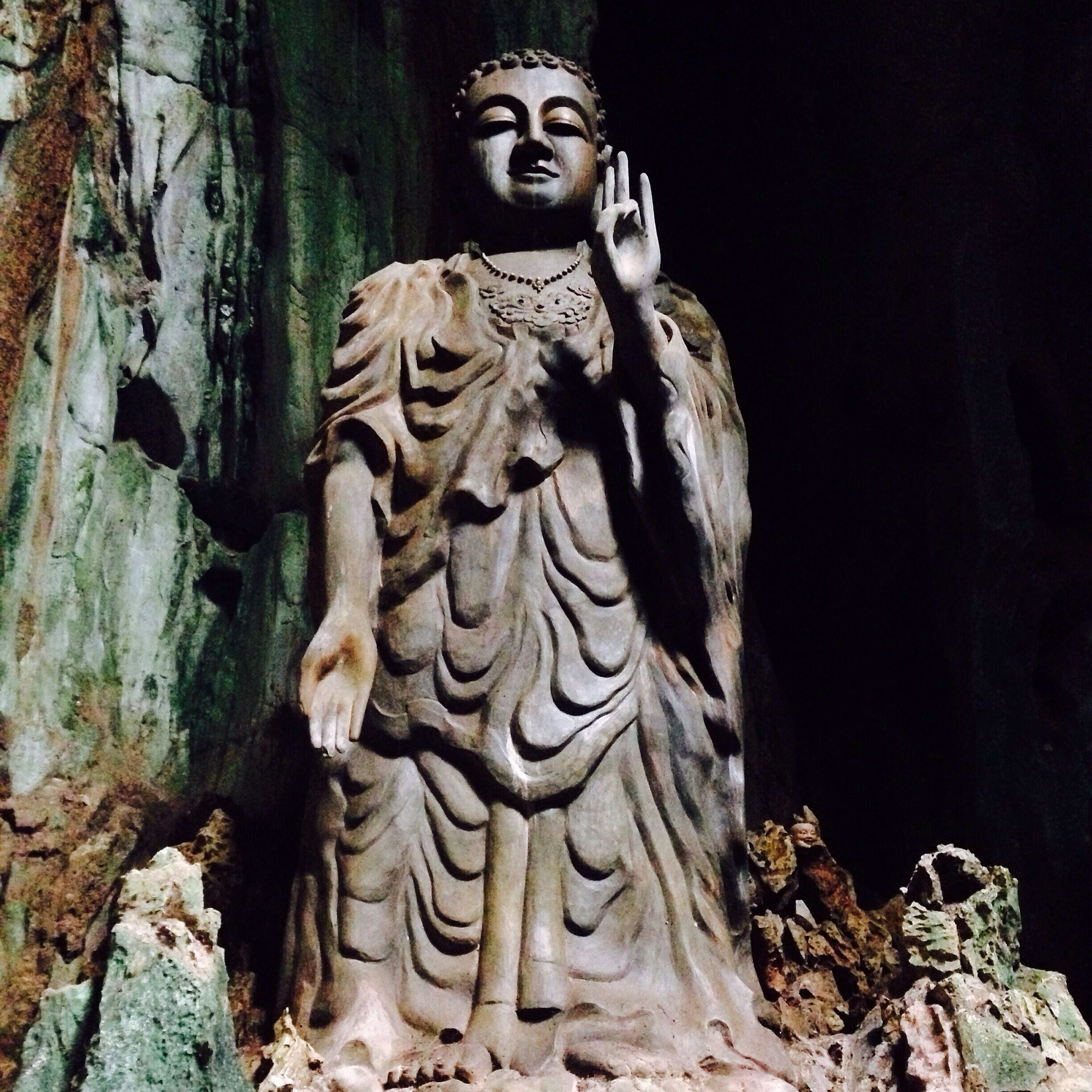 The Marble Mountains are 10km west of Da Nang, Vietnam or about 15 minutes by motorbike. The five moderately tall mountain peaks offer visitors a chance to explore some cave grottos where ancient Buddhas are hidden. Although the entrance to the mountain is a massive tourist trap, it is worth stopping on your way from Da Nang to Hoi An. #vietnam #mountain #cave #buddha