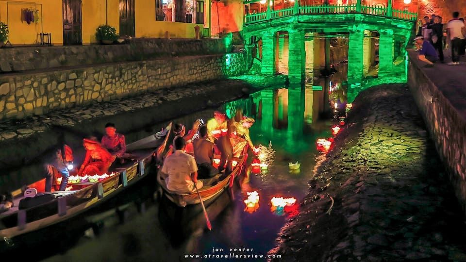 The Chinese bridge in the Old Town of Hoi An. It seems to be a very popular spot for wedding photographers.