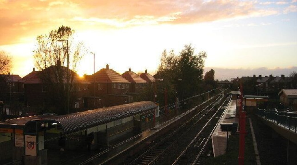 Shiremoor Metro Station, sunset.