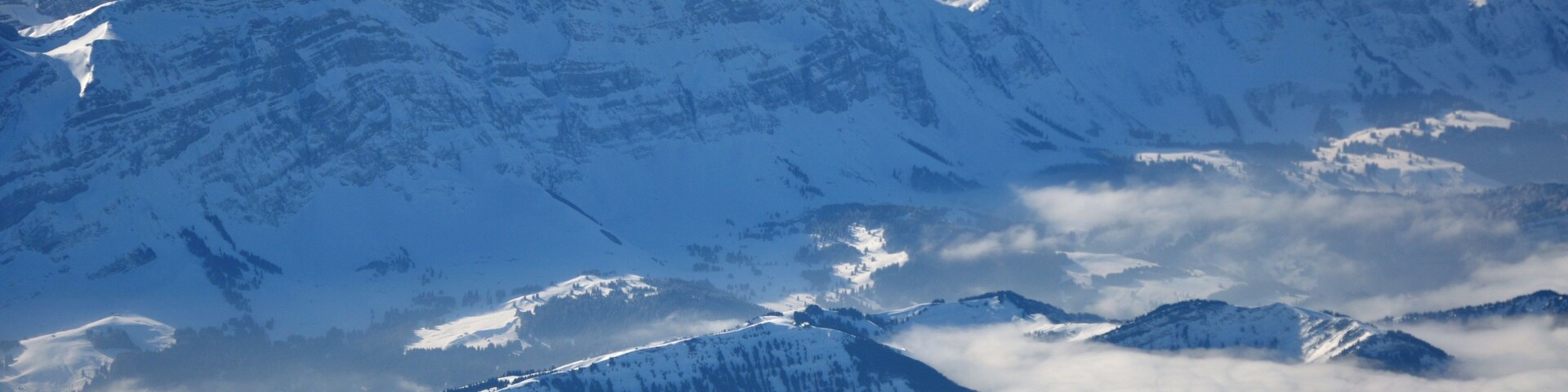 Switzerland, Appenzell Ausserrhoden, Alpstein from overhead Niederteufen