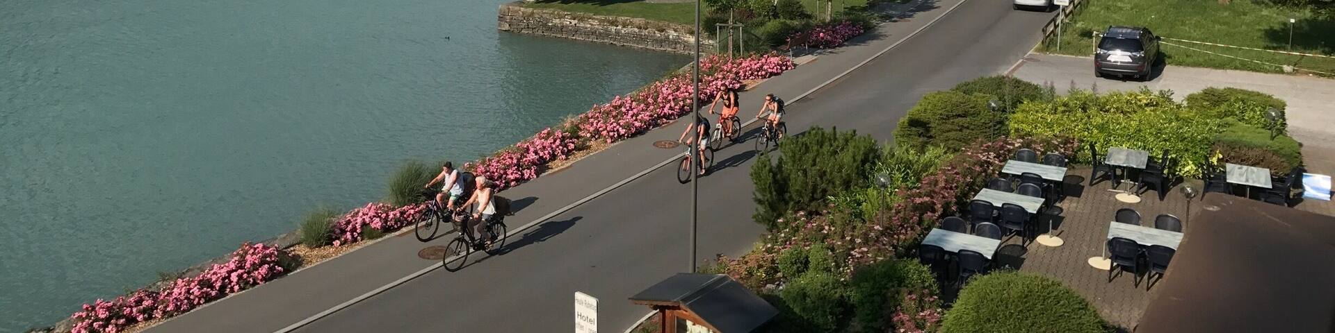 View from room at Seehotel. Great service, friendly hosts but rooms need AC during summer!