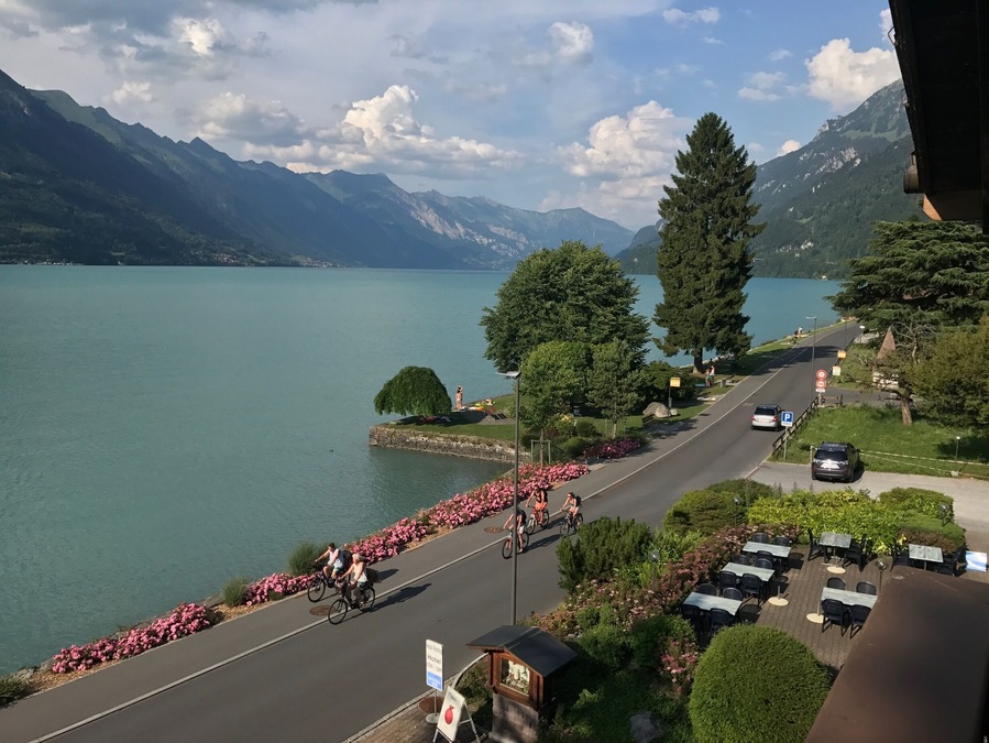 View from room at Seehotel. Great service, friendly hosts but rooms need AC during summer!