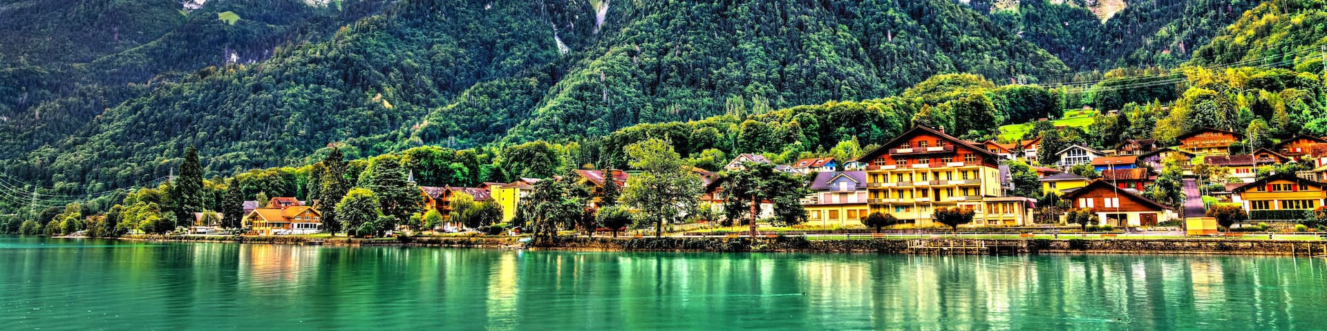 Sunrise at Lake Brienz in Boenigen, Switzerland