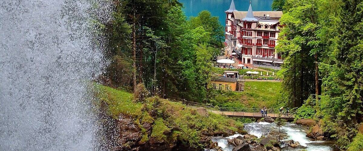 This is the view from behind Giesbachfälle!