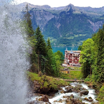 This is the view from behind Giesbachfälle!