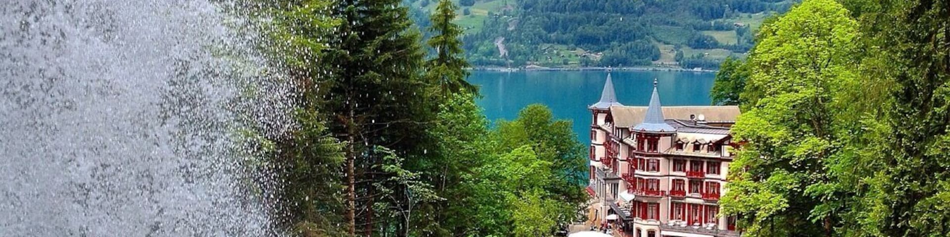 This is the view from behind Giesbachfälle!