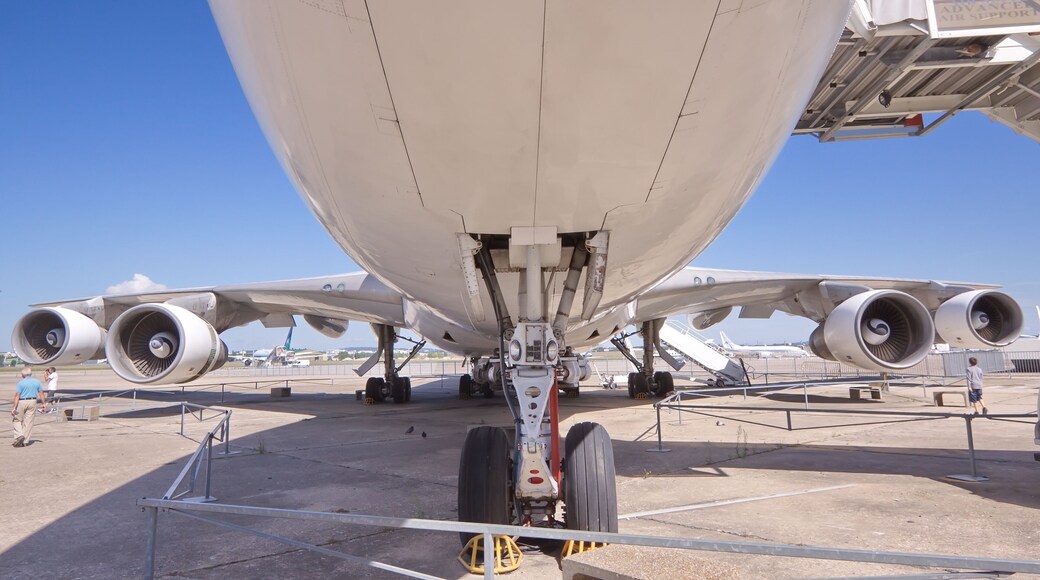 Airport Le Bourget, France - August 20, 2013 : The double-deck Boeing 747, the world's second largest passenger commercial airplane at the airport Le Bourget, Paris, France.