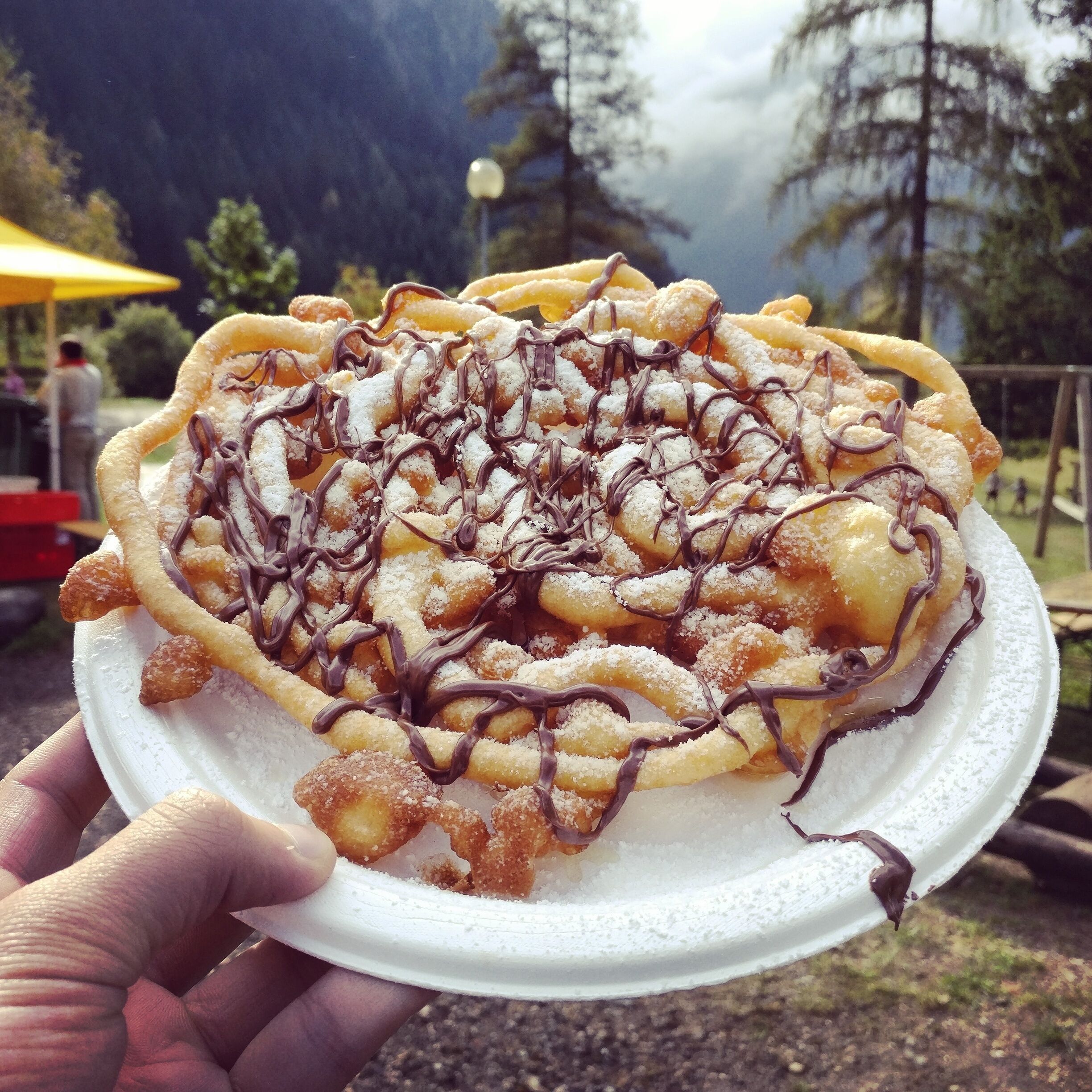 Forget the views. Go to Predazzo on a Sunday for funnel cakes with nutella and some good ole local bands.
#Italy #Dolomites #Predazzo #Desserts