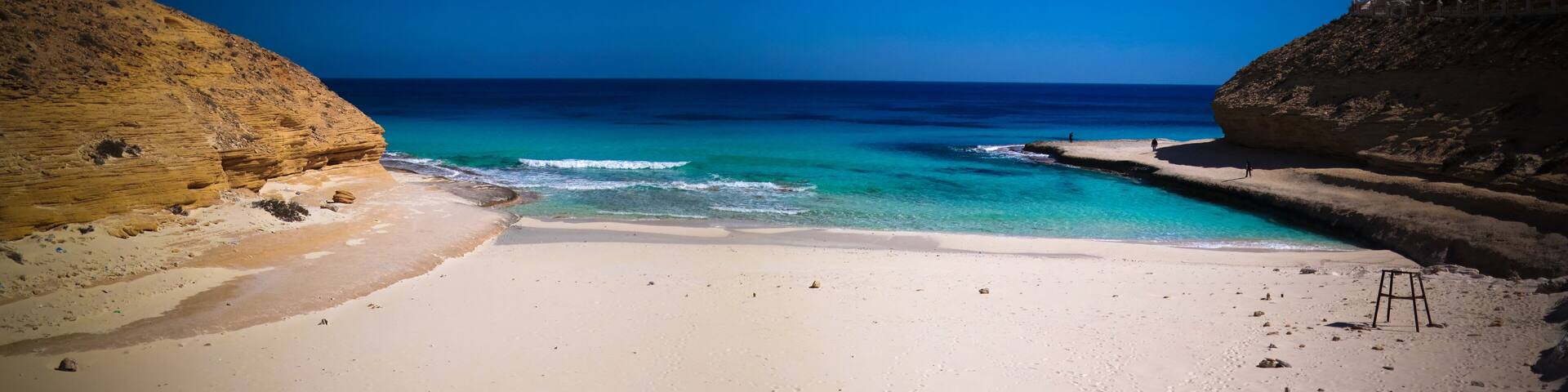 Landscape with sand Ageeba beach near Mersa Matruh, Egypt