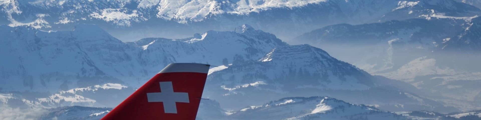 Switzerland, Canton of St. Gallen, "SWISS" Alps from overhead Oberdorf